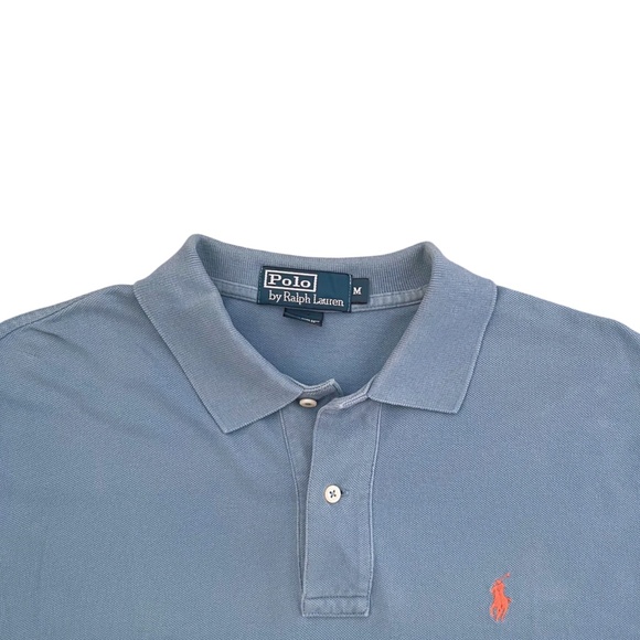 Vintage Polo Ralph Lauren Long Sleeve Shirt Mens Size M Blue Orange Pony Cotton - Picture 3 of 9
